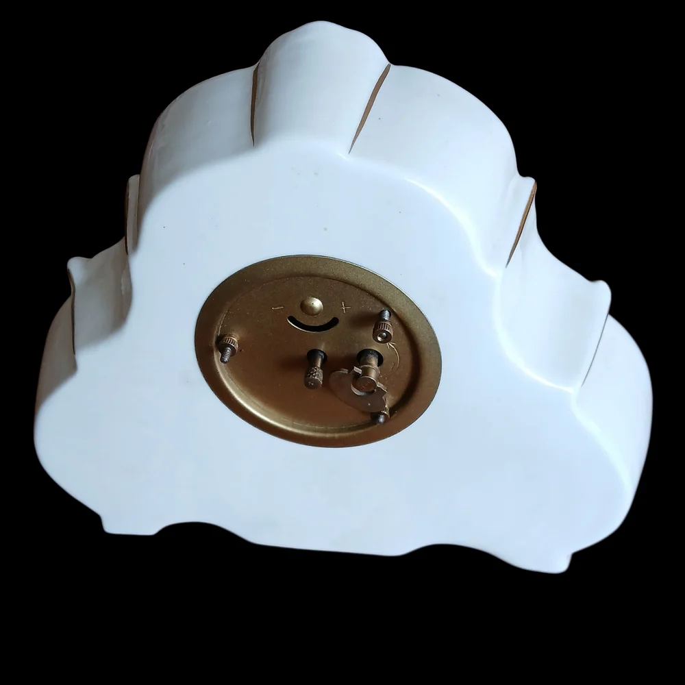 Vintage Floral Ceramic Wall Clock‎ with Gold Accents